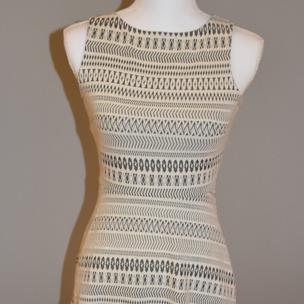 Banana Republic Sleeveless Dress Size 00P Petitie NEW white grey